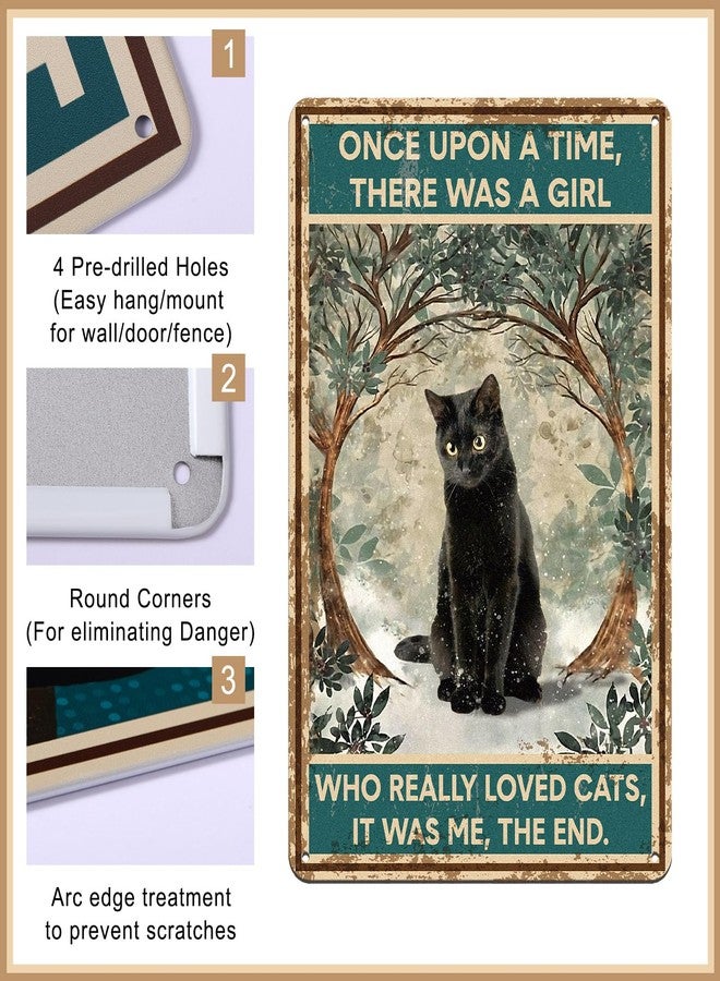 Otoolling 9 Pcs Retro Tin Sign Vintage Black Cat Bathroom Wall Decor Funny Are You Pooping Signs Cat Lovers Gift for Restroom Toilet Bathroom Apartment Home Bar 8 x 12 Inches - Image 3